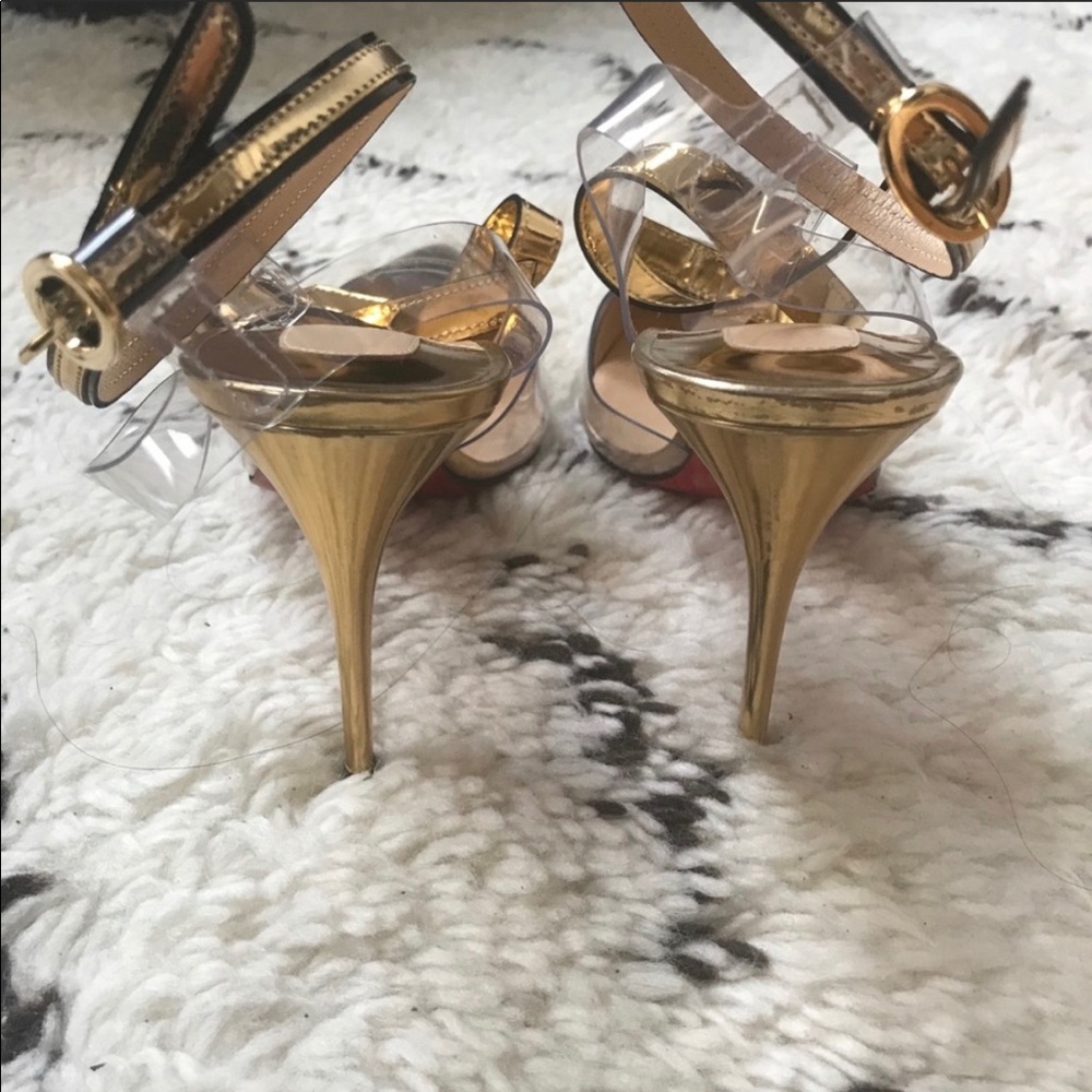 Rare Louboutin 39 Gold red bottoms - Picture 3 of 11
